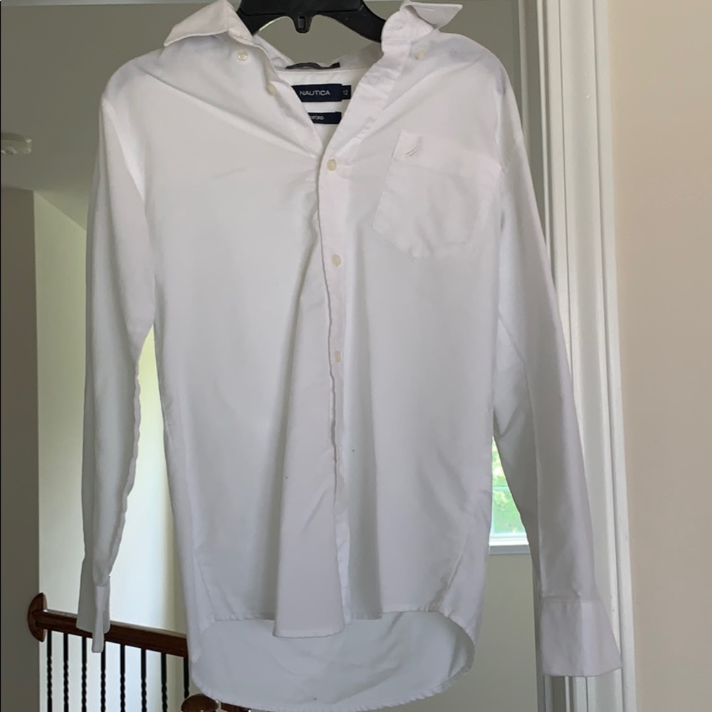Nautica Kids Dress Shirt Flannel Buffon Down